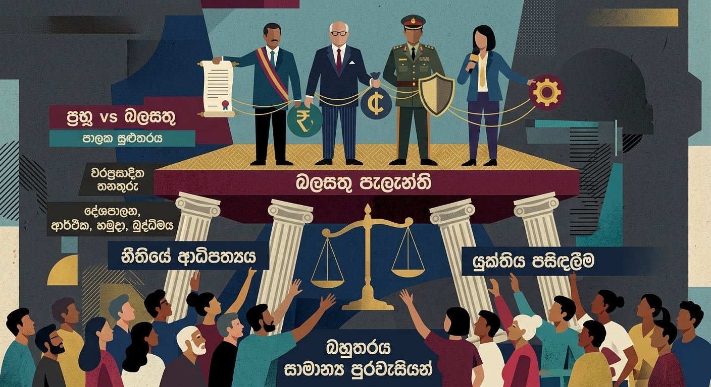 බලසතුන්, බලසතු පැලැන්ති, නීතියේ ආධිපත්‍යය, සහ යුක්තිය පසිඳලීම